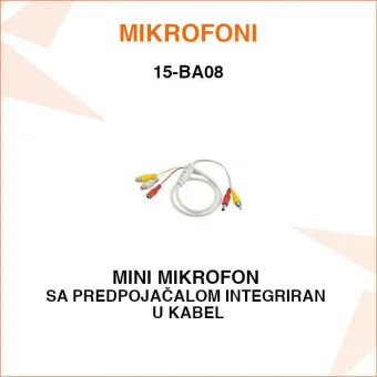 MINI MIKROFON ZA AUDIO NADZOR INTEGRIRAN U KABEL 15-BA08