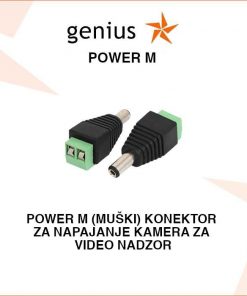 MUŠKI KONEKTOR ZA NAPAJANJE KAMERE ZA VIDEO NADZOR POWER M