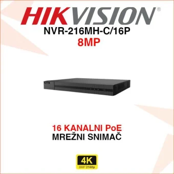 NVR-216MH-C/16P HIKVISION 16 KANALNI 4K POE MREŽNI VIDEO SNIMAČ