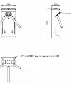 OKRETNA PJEŠAČKA BARIJERA, TRIPOD ZA KONTROLU PRISTUPA TS-TR601 - Slika 5