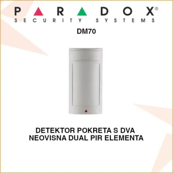 PARADOX ADRESABILNI DETEKTOR POKRETA S 2 NEOVISNA PIR SENZORA DM70