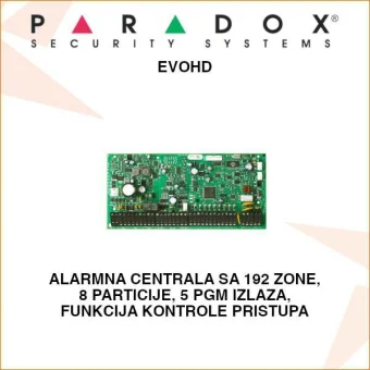 PARADOX ALARMNA CENTRALA SA 8 ULAZA I VIDEO VERIFIKACIJOM EVOHD