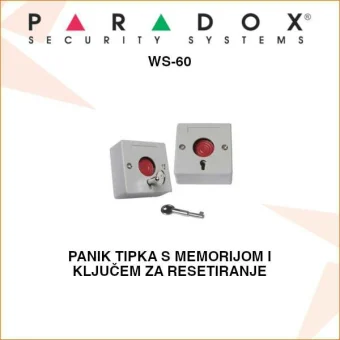 PARADOX PANIK TIPKA S KLJUČEM ZA RESET U KOMPLETU WS-60