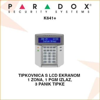 PARADOX TIPKOVNICA SA LCD EKRANOM K641+