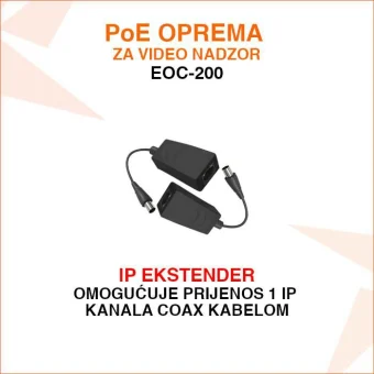 PASIVNI IP EKSTENDER ZA PRIJENOS 1 IP SIGNALA DO 200M EOC-200