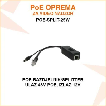 PoE SPLITTER - RAZDJELNIK ZA VIDEO NADZOR POE-SPLIT-25W