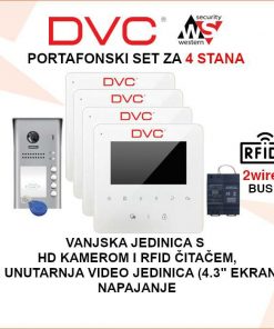 DVC PORTAFON SET ZA 4 STANA S VIDEO JEDINICOM PORTAFON-VIDEO4-SET