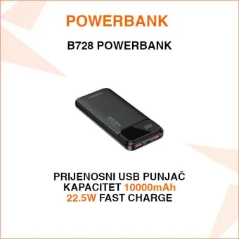 POWERBANK B728 10000mAh S 1 USB-C ULAZOM I 3 IZLAZA