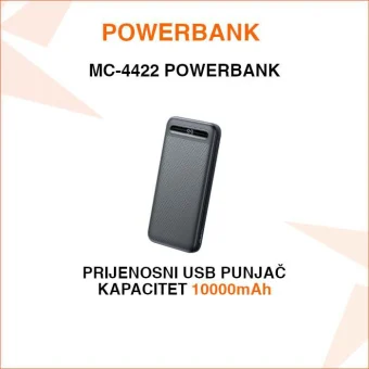 POWERBANK MC-4422 KAPACITETA 10000mAh S 1 USB-C ULAZOM I 2 IZLAZA