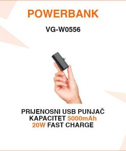 PRIJENOSNI USB PUNJAČ - MINI POWERBANK 5000mAh VG-W0556
