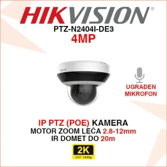 PTZ-N2404I-DE3 HIKVISION 4MP IP POE PTZ ANTIVANDAL NADZORNA KAMERA