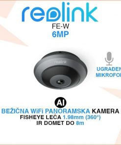 REOLINK 6MP BEŽIČNA WIFI KAMERA SA FISHEYE LEĆOM I AI DETEKCIJOM FE-W