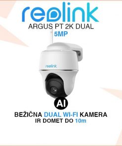 REOLINK ARGUS PT PRO 2K PLUS BATERIJSKA DUAL WIFI PTZ KAMERA