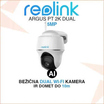 REOLINK ARGUS PT PRO 2K PLUS BATERIJSKA DUAL WIFI PTZ KAMERA