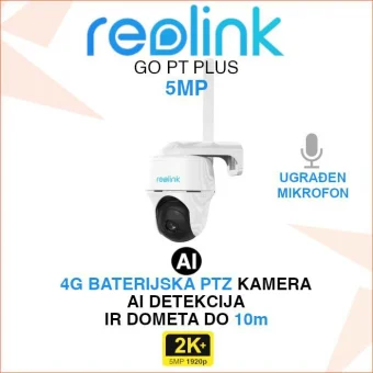 REOLINK GO PT PLUS 4G BATERIJSKA ROTACIJSKA KAMERA SA AI DETEKCIJOM