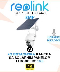 REOLINK GO PT ULTRA 4K BEŽIČNA ROTACIJSKA 4G KAMERA I SOLARNI PANEL