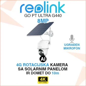 REOLINK GO PT ULTRA 4K BEŽIČNA ROTACIJSKA 4G KAMERA I SOLARNI PANEL