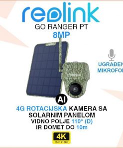 REOLINK GO RANGER PT 4G 4K ROTACIJSKA KAMERA SA SOLARNIM PANELOM