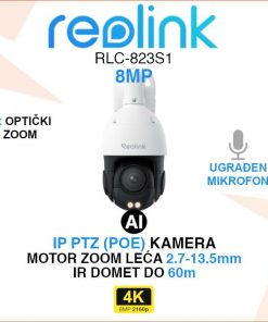 REOLINK RLC-823S1 4K PTZ KAMERA SA 5x OPTIČKIM ZOOMOM I AI FUNKCIJAMA