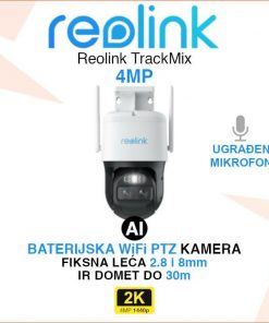 REOLINK TrackMix 4MP BATERIJSKA WIFI KAMERA S 2 LEĆE I AI DETEKCIJOM