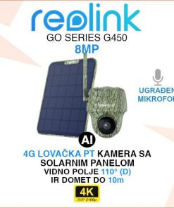 REOLNK GO SERIES G450 4K PTZ 4G LOVAČKA KAMERA SA SOLARNIM PANELOM