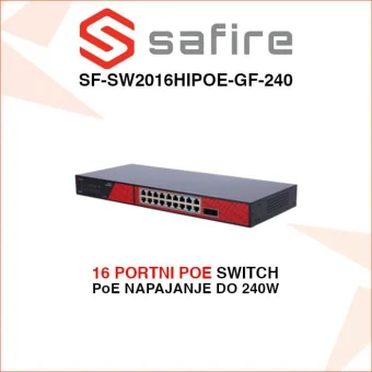 SAFIRE 16 PORTNI HI POE SWITCH SF-SW2016HIPOE-GF-240