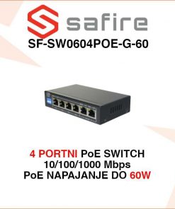 SAFIRE 4 PORTNI GIGABITNI POE SWITCH SF-SW0604POE-G-60