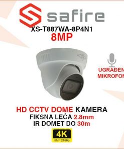 SAFIRE 4K ANALOGNA DOME KAMERA SA FIKSNOM LEĆOM XS-T887WA-8P4N1