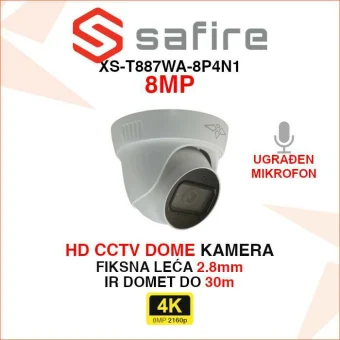 SAFIRE 4K ANALOGNA DOME KAMERA SA FIKSNOM LEĆOM XS-T887WA-8P4N1