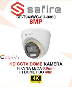 SAFIRE 4K COLORVU DOME ANALOGNA KAMERA SF-T943WC-8U-0360