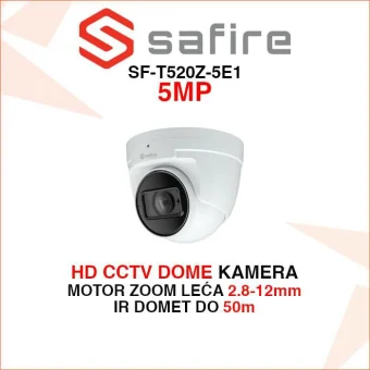 SAFIRE 5MP MOTOR ZOOM DOME KAMERA ZA VIDEO NADZOR SF-T520Z-5E1