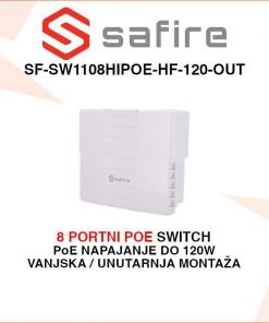 SAFIRE 8 PORTNI VANJSKI POE SWITCH SF-SW1108HIPOE-HF-120-OUT