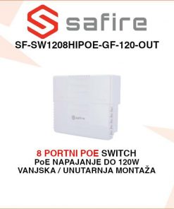 SAFIRE 8 PORTNI VANJSKI POE SWITCH SF-SW1208HIPOE-GF-120-OUT