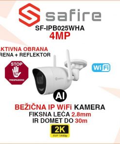 SAFIRE BEŽIČNA AI KAMERA 4MP S AKTIVNOM OBRANOM SF-IPB025WHA