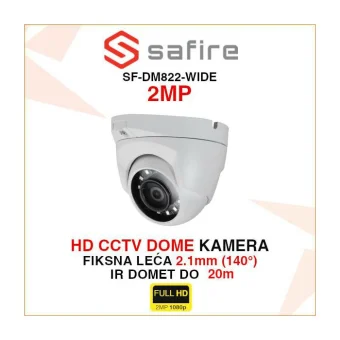 SAFIRE CCTV 2MP DOME KAMERA SA SUPER ŠIROKIM KUTEM SF-DM822-WIDE