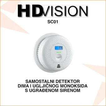 HDVISION SAMOSTALNI 2u1 DETEKTOR DIMA I UGLJIČNOG MONOKSIDA SC01