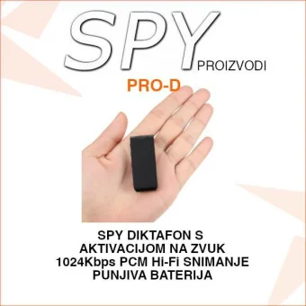 SPY DIKTAFON S AKTIVACIJOM NA ZVUK I Hi-Fi SNIMANJEM PRO-D
