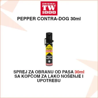TW1000 PEPPER CONTRA-DOG 30ml SA KOPČOM - SPREJ ZA OBRANU OD PASA