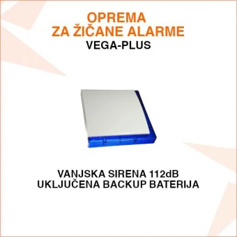 VANJSKA ŽIČANA SIRENA SA REZERVNOM BATERIJOM VEGA-PLUS