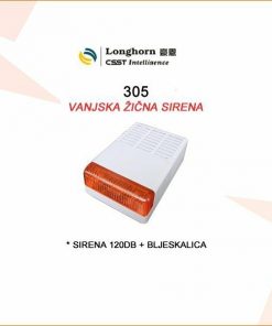 LONGHORN VANJSKA ALARMNA ŽIČNA SIRENA SA BLJESKALICOM 305