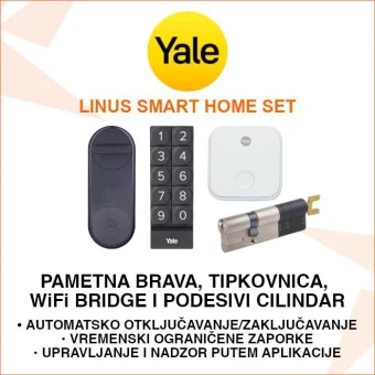 YALE LINUS SMART HOME SET - PAMETNA BRAVA, TIPKOVNICA I CILINDAR