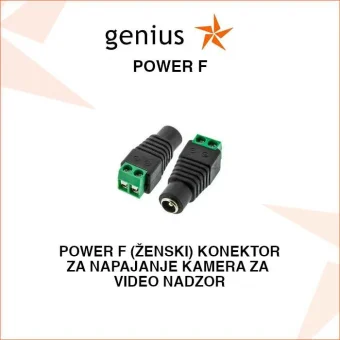ŽENSKI KONEKTOR ZA NAPAJANJE KAMERE ZA VIDEO NADZOR POWER F
