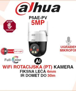 DAHUA 5MP SMART DUAL LIGHT WIFI KAMERA SA AKTIVNOM OBRANOM P5AE-PV