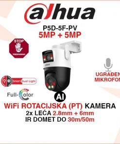 DAHUA SMART DUAL LIGHT AI WIFI ROTACIJSKA KAMERA SA 2 LEĆE P5D-5F-PV