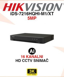 HIKVISION 16 KANALNI 5MP AI HD CCTV VIDEO SNIMAČ iDS-7216HQHI-M1/XT