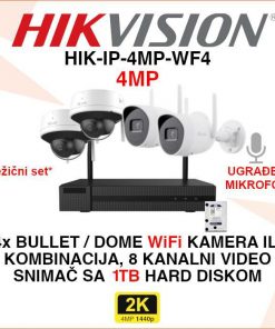 HIKVISION 4MP WIFI SET ZA VIDEO NADZOR SA 4 KAMERE HIK-IP-4MP-WF4