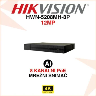 HIKVISION 8 KANALNI 4K POE MREŽNI VIDEO SNIMAČ HWN-5208MH-8P