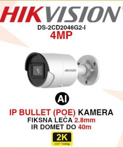 HIKVISION 4MP ACUSENSE IP BULLET POE NADZORNA KAMERA DS-2CD2046G2-I