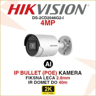 HIKVISION 4MP ACUSENSE IP BULLET POE NADZORNA KAMERA DS-2CD2046G2-I
