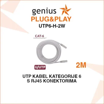 PLUG&PLAY UTP KABEL KATEGORIJE 6 DULJINE 2 METRA UTP6-H-2W